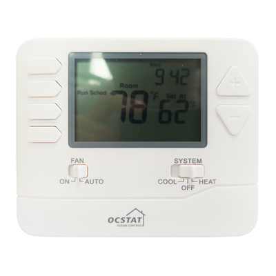 Digital Display Style 7 Day Programmable Thermostat Battery Or 24V Power Supply Wireless