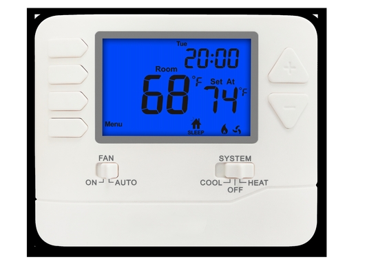 Digital Display Style 7 Day Programmable Thermostat Battery Or 24V Power Supply Wireless