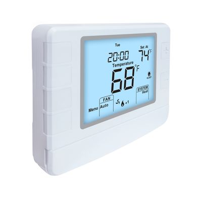 ABS Material 7 Day Programmable Thermostat with Fan Operation Mode ON and Terminal Designations W