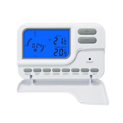 NTC Sensor Type Digital 7 Day Room Thermostats Featuring Blue Backlight Color Suitable for Energy Heating Systems in Office Buildings