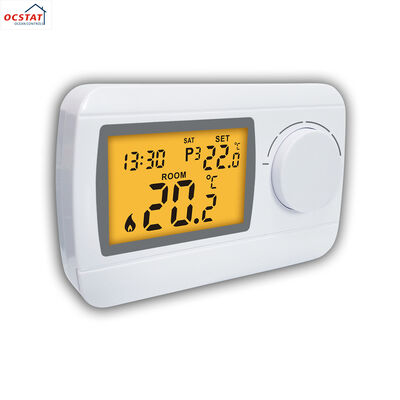 Wall-mounted RF Room 230V Thermostat White Customized Shell Color Smart Temperature Regulator Supporting Remote Control and Easy Installation