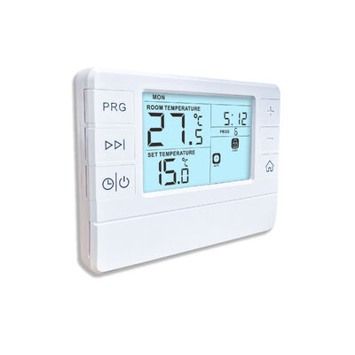 7 Day Programming Boiler Room Thermostat Offering Display Temperature Range 0 To 40°C and Adjustable Temperature Range 5 To 35°C for Heating Management