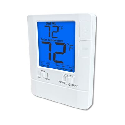 LCD Digital Display Wired Room Thermostat Temperature Ranges 32°F to 99°F Backlight Color White Blue Green Solution for HVAC Control
