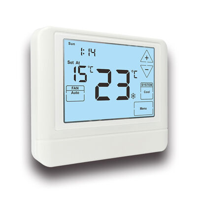 24V White Backlight Color Room Air Conditioning 7 Day Thermostat Temperature Ranges 32°F to 99°F Ideal for Precise Climate Control in Data Centers