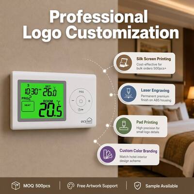 White Color Digital Room Thermostats with Digital Display Style