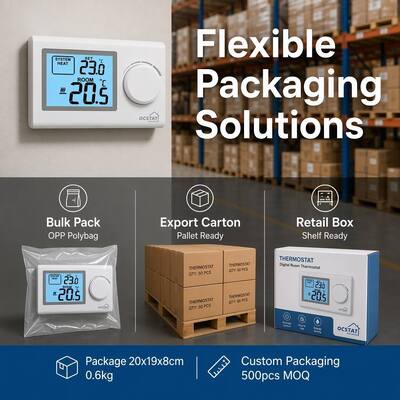 Riseem Digital Display Style Boiler Room Thermostat with Temperature Control and Programmable Function