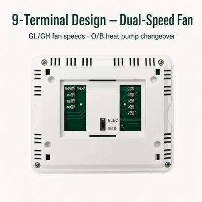 24V Heating and Cooling 1 Heat 1 Cool Non Programmable PTAC Thermostat Power Supply 2 AAA Alkaline Batteries or 18 30 VAC