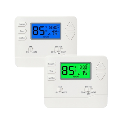 2 Heat/2 Cool 7 Day Or 5/1/1 Electric Or Gas Configurable Programmable Thermostat STN615 With Blue Backlight And PC ABS IP20