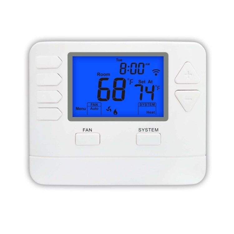 18-30 VAC NEC Class II Power Supply Temperature Control with 7 Day Programmable TUYA WIFI Thermostat and 5/1/1 Day Programming