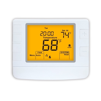Riseem সাদা রঙ ডিজিটাল গরম HVAC রুম 24V হোম থার্মোস্ট্যাট 5/1/1 প্রোগ্রামযোগ্য সঙ্গে