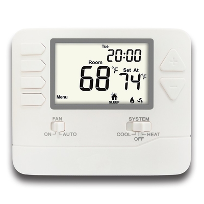 Riseem 2 Heat / 2 Cool 24V HVAC গরম এবং শীতল সিস্টেমের জন্য প্রোগ্রামযোগ্য রুম থার্মোস্ট্যাট