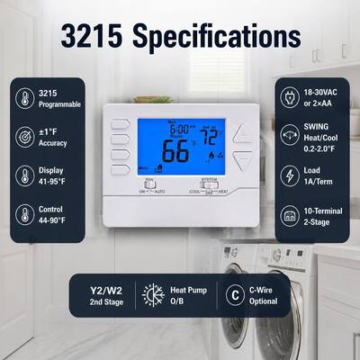 Riseem 2 Heat 2 Cool 24V প্রোগ্রামযোগ্য ইলেকট্রনিক রুম তাপমাত্রা নিয়ন্ত্রণ