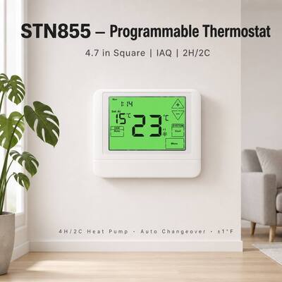Programming 5 1 1 Day Commercial Heat Pump Energy Saving Programmable Wired Temperature Controller for Air Conditioning
