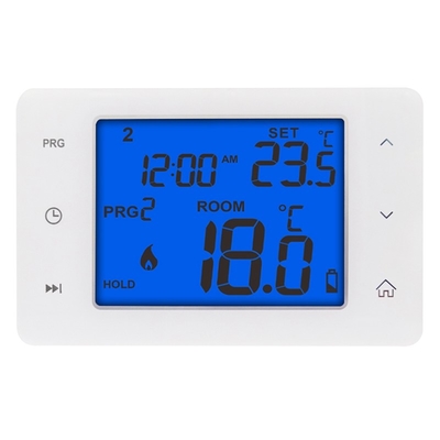 টাচ বোতাম প্রদর্শন HVAC থার্মোস্ট্যাট / ডিজিটাল তাপ পাম্প থার্মোস্ট্যাট 2 * AAA আকারের ব্যাটারি সহ