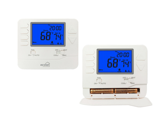 Riseem সাপ্তাহিক প্রোগ্রামযোগ্য 0.5°C নির্ভুলতা HVAC সিস্টেম তাপ পাম্প থার্মোস্ট্যাট 24V